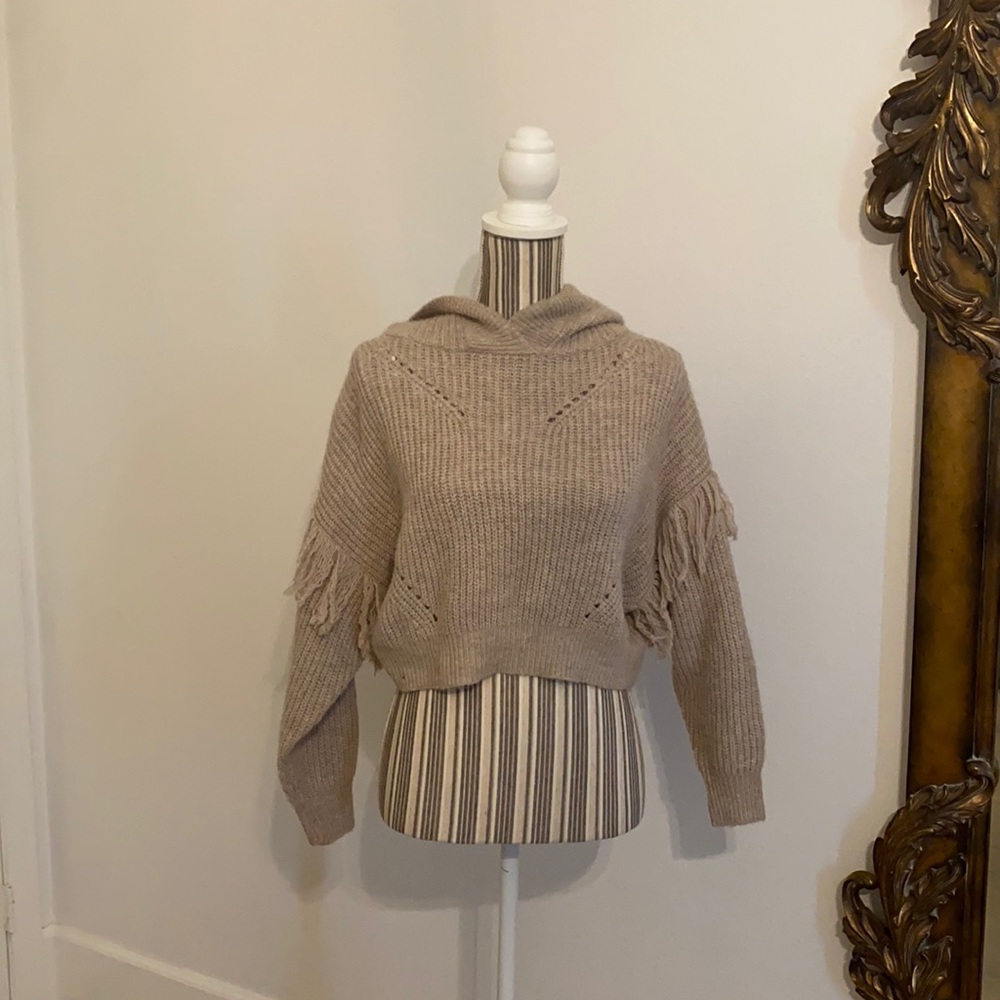 ANTHROPOLOGIE FRIGE KNITTED CROPPED HOODIE